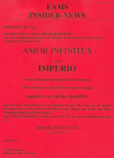 Imperio : Amor Infinitus (12")