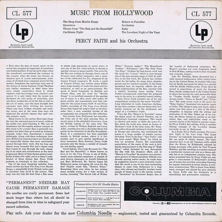 Percy Faith : Music From Hollywood (LP, Album, RE)