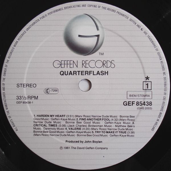Quarterflash : Quarter Flash (LP, Album)