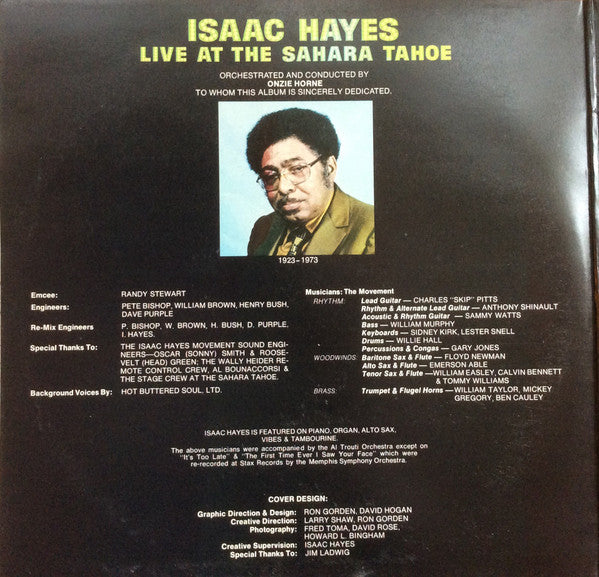 Isaac Hayes : Live At The Sahara Tahoe (2xLP, Album, RE)