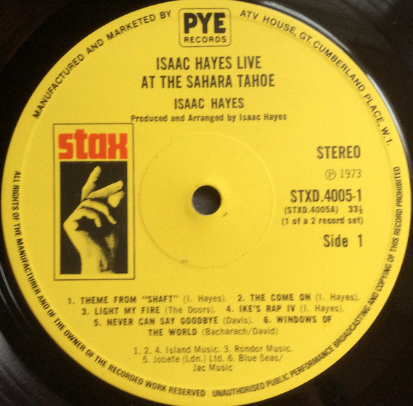 Isaac Hayes : Live At The Sahara Tahoe (2xLP, Album, RE)