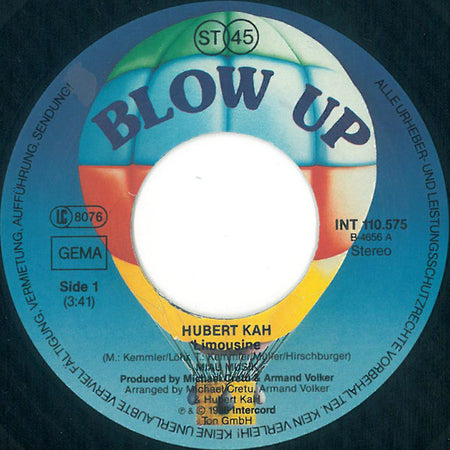 Hubert Kah : Limousine (7", Single)