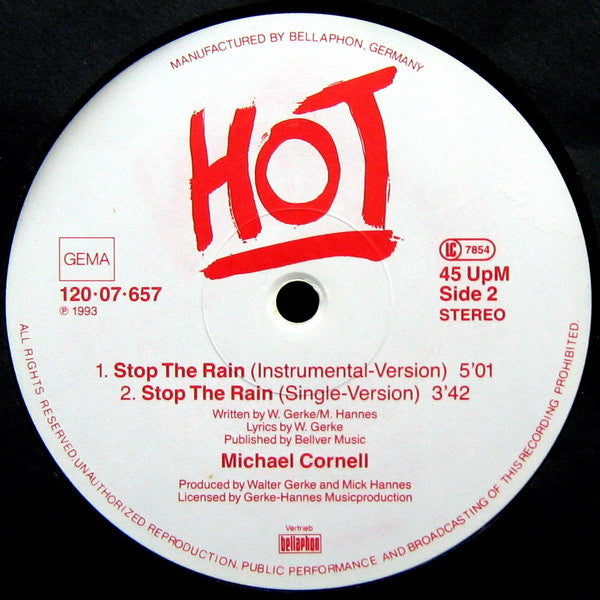 Michael Cornell : Stop The Rain (12", Maxi)