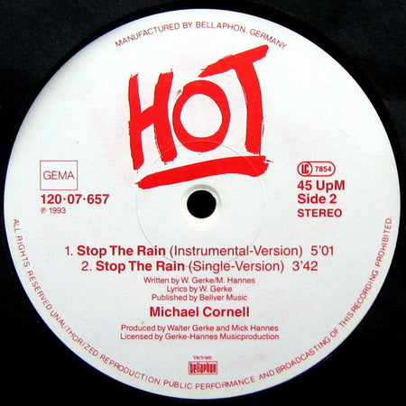 Michael Cornell : Stop The Rain (12", Maxi)