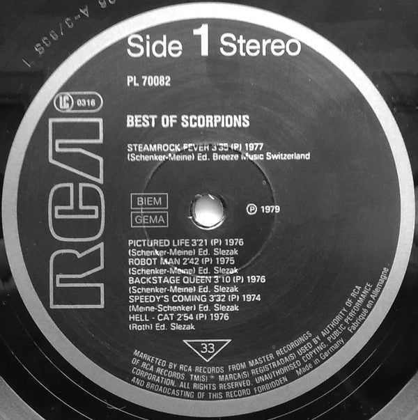 Scorpions : Best Of Scorpions (LP, Comp, RE)
