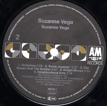 Suzanne Vega : Suzanne Vega (LP, Album, Bla)