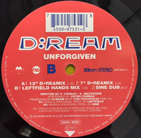 D:Ream : Unforgiven (12")