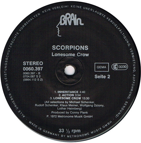 Scorpions : Lonesome Crow (LP, Album, RE)