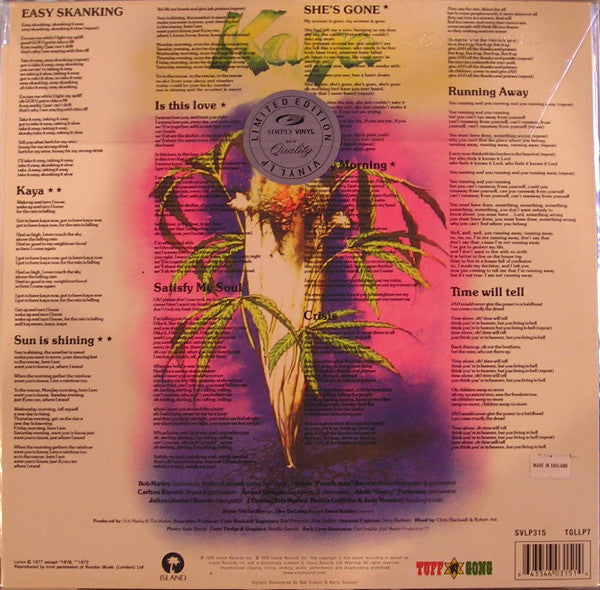 Bob Marley & The Wailers : Kaya (LP, Album, Ltd, RE, RM)