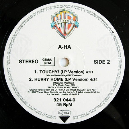 a-ha : Touchy! (Go-Go Mix) (12", Maxi)