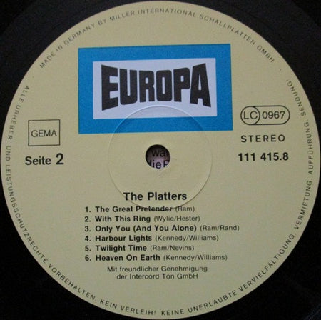 The Platters : The Platters (LP, Comp, RE, Cya)