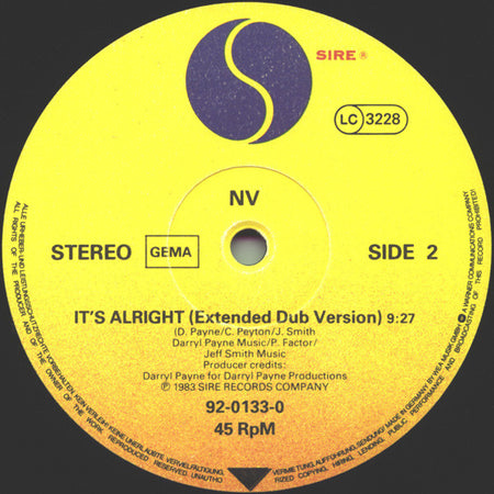 NV : It's Alright (12", Maxi)