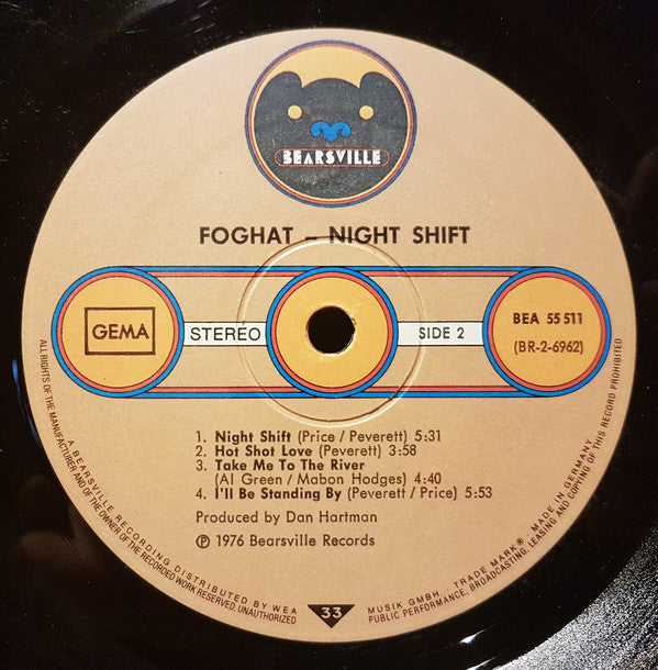 Foghat : Night Shift (LP, Album)