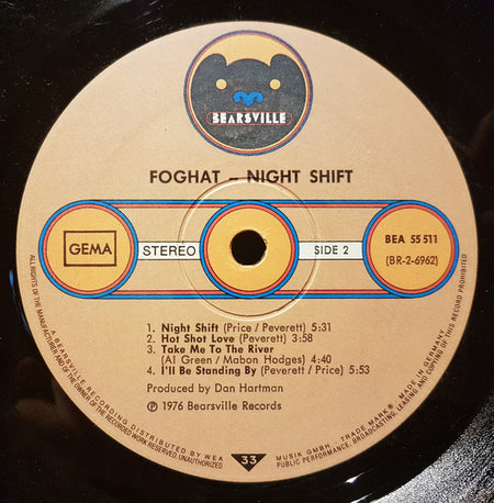 Foghat : Night Shift (LP, Album)