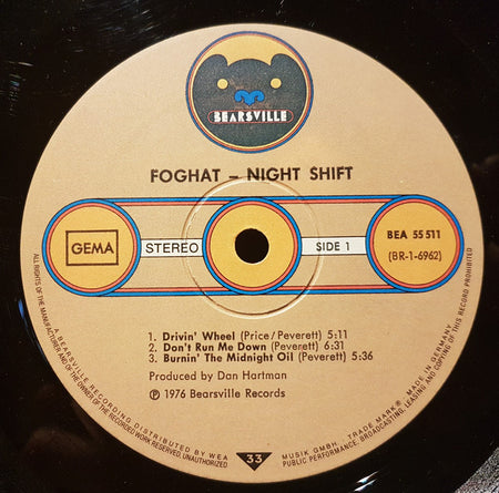 Foghat : Night Shift (LP, Album)
