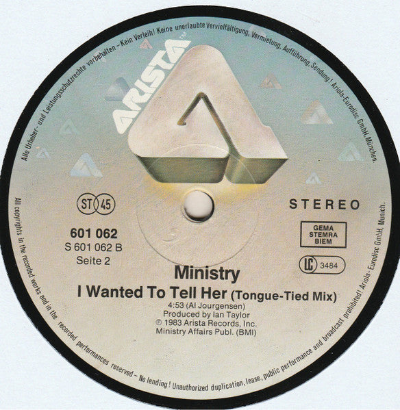 Ministry : I Wanted To Tell Her (12", Maxi)