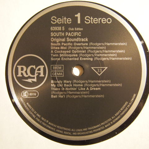 Rodgers & Hammerstein : South Pacific (LP, Album, Club)