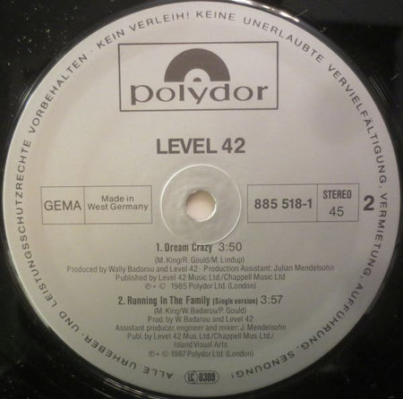 Level 42 : Running In The Family (12", Maxi)