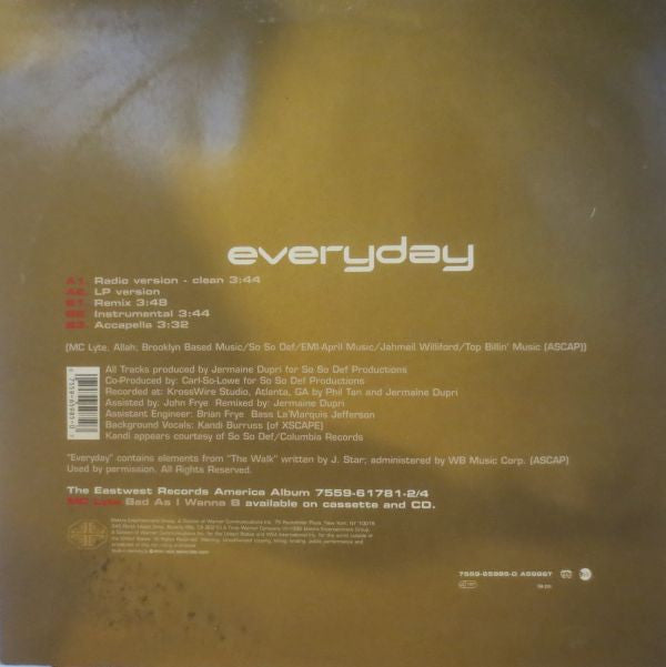 MC Lyte : Everyday (12", Maxi)