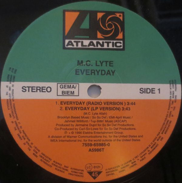 MC Lyte : Everyday (12", Maxi)
