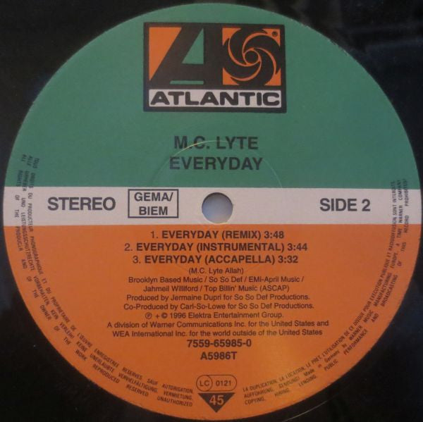 MC Lyte : Everyday (12", Maxi)