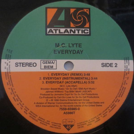 MC Lyte : Everyday (12", Maxi)