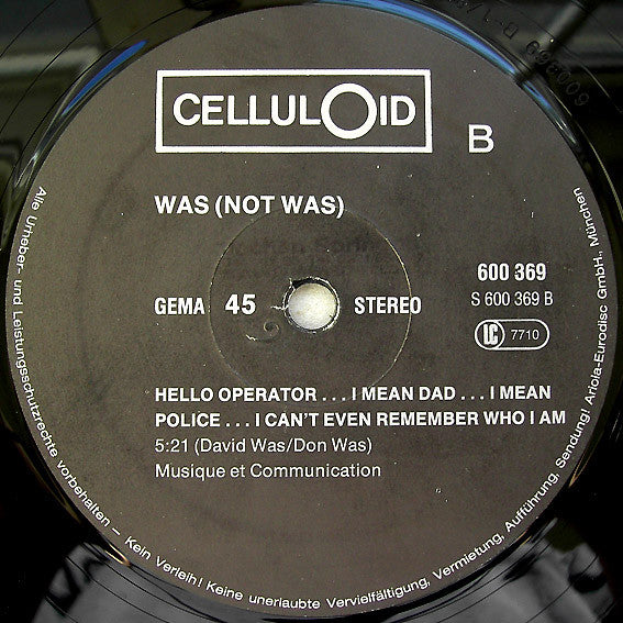 Was (Not Was) : Wheel Me Out. (12", Sup)
