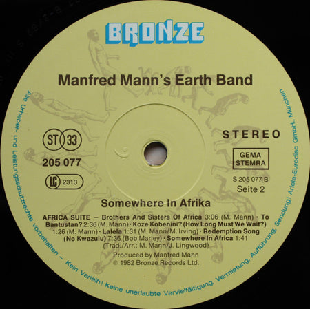 Manfred Mann's Earth Band : Somewhere In Afrika (LP, Album)