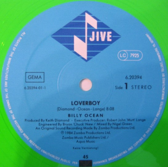 Billy Ocean : Loverboy (12", Maxi, Gre)