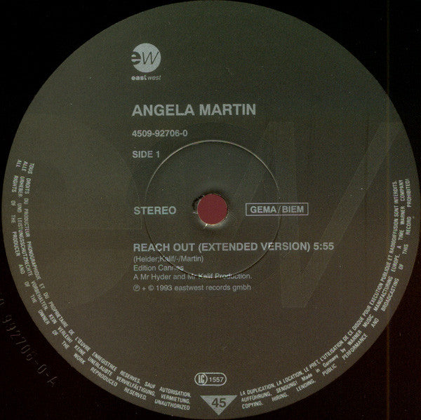 Angela Martin : Reach Out (12", Maxi)