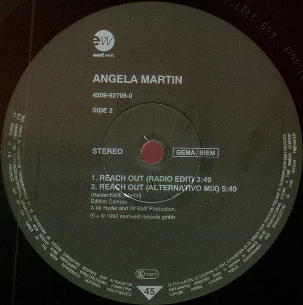 Angela Martin : Reach Out (12", Maxi)