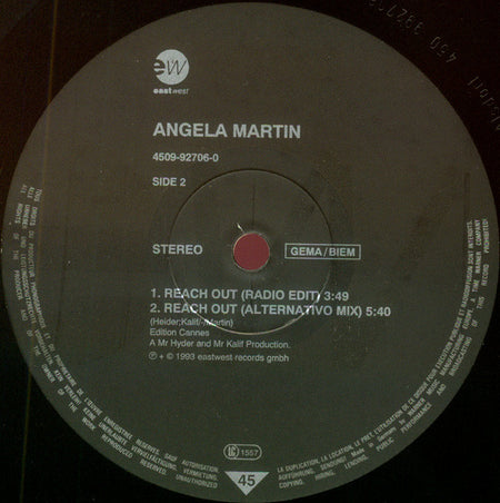 Angela Martin : Reach Out (12", Maxi)