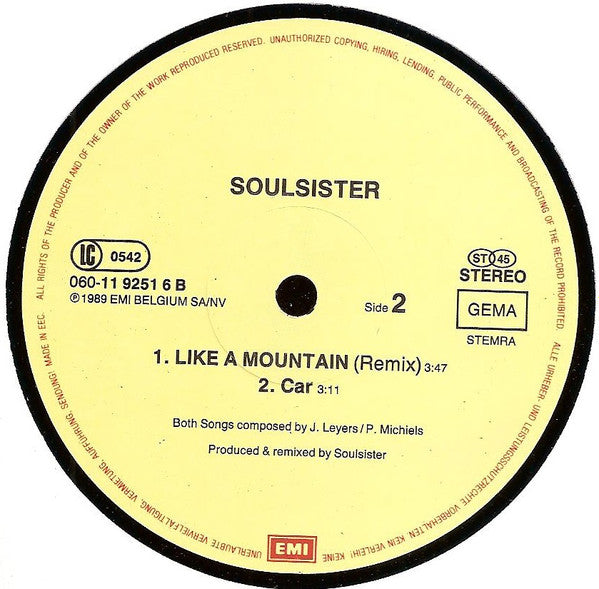 Soulsister : Like A Mountain (12")