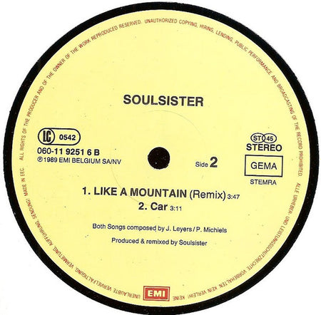 Soulsister : Like A Mountain (12")