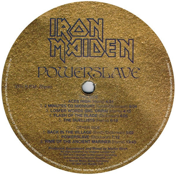 Iron Maiden : Powerslave (LP, Album, RE)