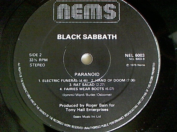 Black Sabbath : Paranoid (LP, Album, RE, Gat)