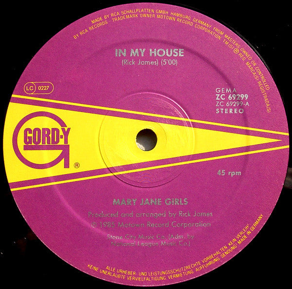 Mary Jane Girls : In My House (12", Maxi)