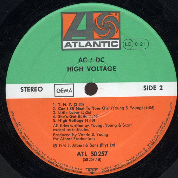 AC/DC : High Voltage (LP, Album)