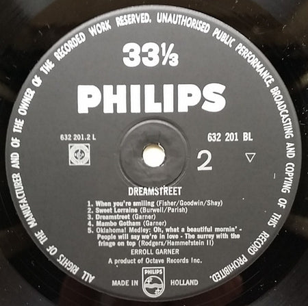 Erroll Garner : Dreamstreet (LP, Album, Mono, Bla)