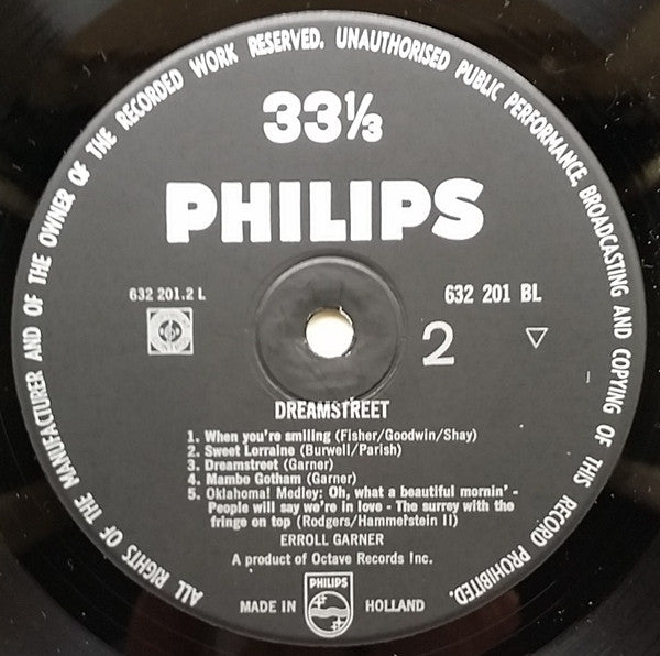 Erroll Garner : Dreamstreet (LP, Album, Mono, Bla)