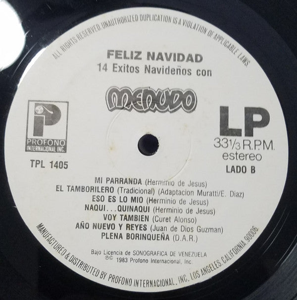 Menudo : Feliz Navidad (LP, Comp)