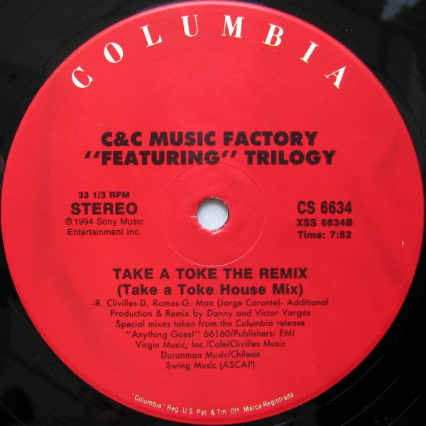 C + C Music Factory : Take A Toke (The Remix) (2x12", Maxi)