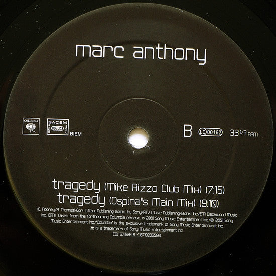 Marc Anthony : Tragedy (12")