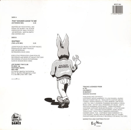 Jive Bunny And The Mastermixers : That Sounds Good To Me (12")