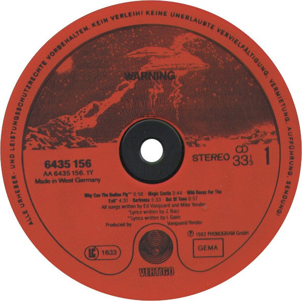 Warning (2) : Warning (LP, Album, Red)
