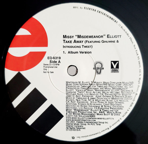 Missy Elliott : Take Away / Scream A.K.A. Itchin' (12", Promo)