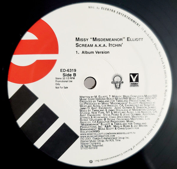 Missy Elliott : Take Away / Scream A.K.A. Itchin' (12", Promo)