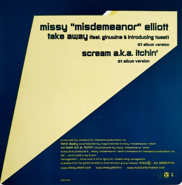Missy Elliott : Take Away / Scream A.K.A. Itchin' (12", Promo)