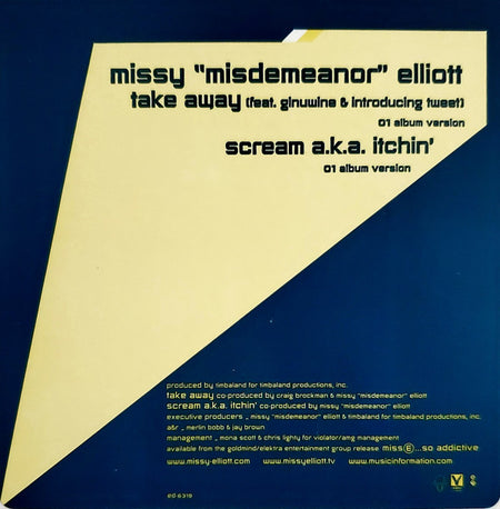 Missy Elliott : Take Away / Scream A.K.A. Itchin' (12", Promo)