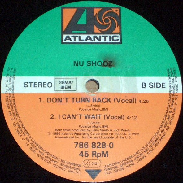 Nu Shooz : I Can't Wait (Vocal/Long "Dutch Mix") (12", Maxi)